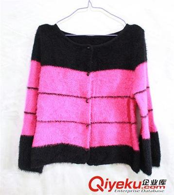 針織衫 毛衣 2014 秋冬新款韓版馬海毛針織開衫撞色條紋長(zhǎng)毛九分袖毛衣圖片|針織衫 毛衣 2014 秋冬新款韓版馬海毛針織開衫撞色條紋長(zhǎng)毛九分袖毛衣產(chǎn)品圖片由深圳市龍崗區(qū)南灣稱冠服飾廠公司生產(chǎn)提供-